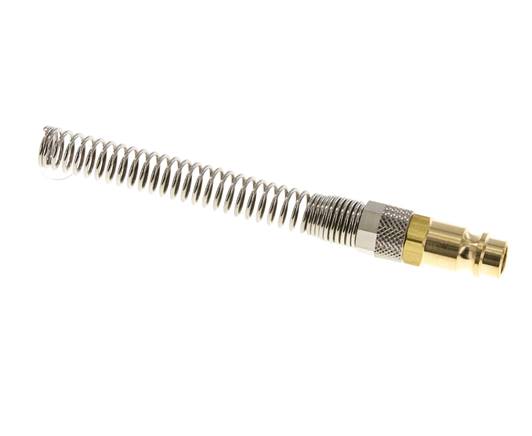Laiton DN 7.2 (Euro) Air Coupling Plug 8x10 mm Union Nut Bend-Protect with Check Valve
