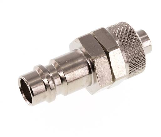 Laiton nickelé DN 7.2 (Euro) Bouchon d'accouplement d'air 8x10 mm Écrou-raccord [2 pièces].