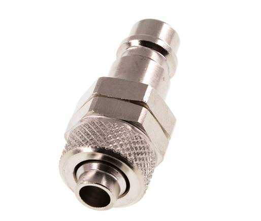Laiton nickelé DN 7.2 (Euro) Bouchon d'accouplement d'air 8x10 mm Écrou-raccord [2 pièces].