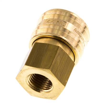 Coupleur d'air en laiton DN 7.2 (Euro) Douille G 1/4 pouce femelle à double obturation