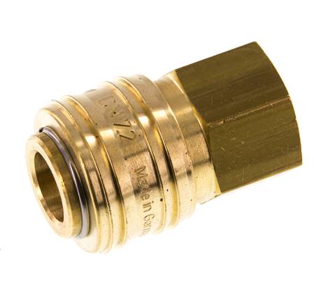 Coupleur d'air en laiton DN 7.2 (Euro) Douille G 1/4 pouce femelle à double obturation