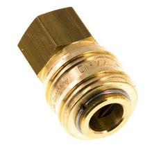 Coupleur d'air en laiton DN 7.2 (Euro) Douille G 1/4 pouce femelle à double obturation