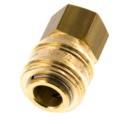 Coupleur d'air en laiton DN 7.2 (Euro) Douille G 1/4 pouce femelle à double obturation
