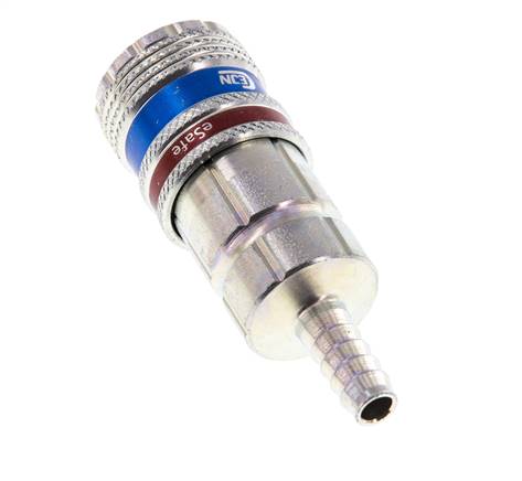 Acier/laiton DN 7.6 (7.2 Euro) Accouplement d'air de sécurité Douille de 6 mm Pilier de tuyau