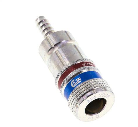 Acier/laiton DN 7.6 (7.2 Euro) Accouplement d'air de sécurité Douille de 6 mm Pilier de tuyau