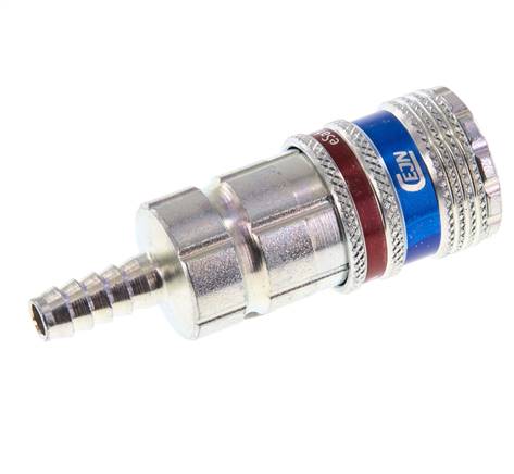 Acier/laiton DN 7.6 (7.2 Euro) Accouplement d'air de sécurité Douille de 6 mm Pilier de tuyau