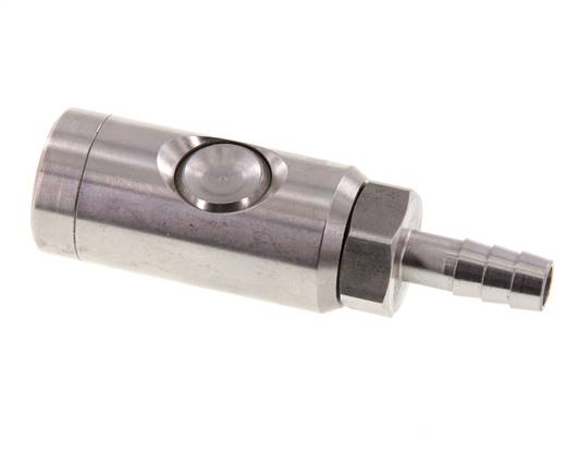 Acier inoxydable 316L DN 7.4 Raccord d'air de sécurité avec bouton poussoir Pilier de tuyau de 9 mm