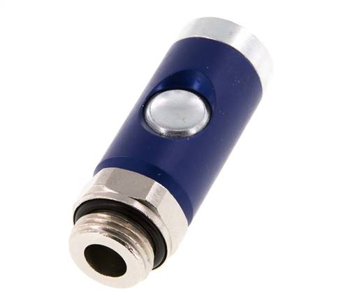 Manchon de sécurité DN 7.4 en acier trempé avec bouton-poussoir G 1/2 pouce mâle