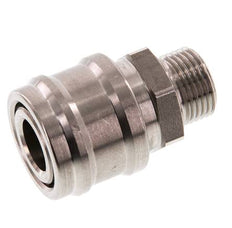 Acier inoxydable DN 7.2 (Euro) Air Coupling Socket G 3/8 inch Male Double Shut-Off