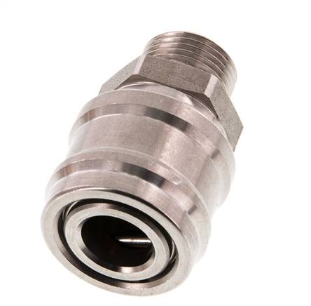 Acier inoxydable DN 7.2 (Euro) Air Coupling Socket G 3/8 inch Male Double Shut-Off