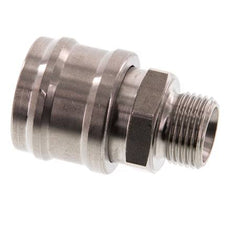 Acier inoxydable DN 7.2 (Euro) Air Coupling Socket G 3/8 inch Male Double Shut-Off