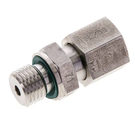 8S & M14x1.5 Acier inoxydable pivotant droit avec filetage mâle 630 bar Joint torique FKM Cône reglable ISO 8434-1
