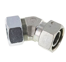 38S Zink plated Steel 45deg Elbow Cutting Fitting avec Swivel 315 bar NBR O-ring Sealing Cone Adjustable ISO 8434-1