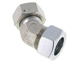 38S Zink plated Steel 45deg Elbow Cutting Fitting avec Swivel 315 bar NBR O-ring Sealing Cone Adjustable ISO 8434-1