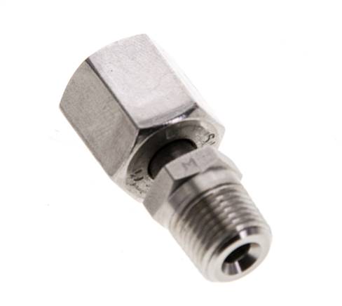 6L & 1/8'' NPT pivotant droit en acier inoxydable avec filetage mâle 315 bar reglable ISO 8434-1