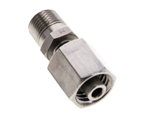 6L & 1/8'' NPT pivotant droit en acier inoxydable avec filetage mâle 315 bar reglable ISO 8434-1