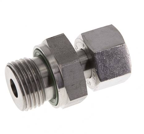 Emerillon droit en acier inoxydable 12L & G1/2'' avec filetage mâle 315 bar FKM Reglable ISO 8434-1