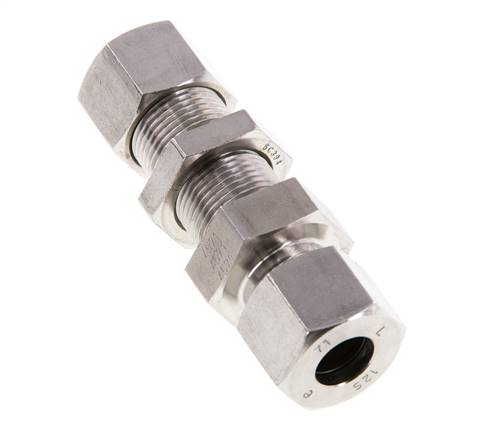 Raccord de coupe droit en acier inoxydable 12S Bulkhead 630 bar ISO 8434-1