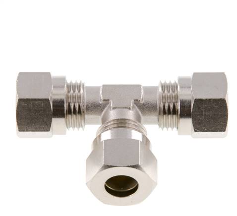 Raccord de coupe en T en laiton nickelé 10L 115 bar ISO 8434-1