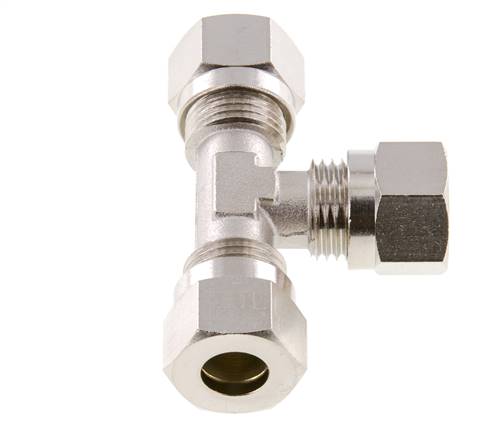 Raccord de coupe en T en laiton nickelé 10L 115 bar ISO 8434-1