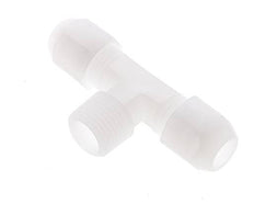 10x12 Mm&R1/2'' Pvdf T-Forme Tee Raccord De Tuyau Avec Filetage Mâle 10Bar/145Psi