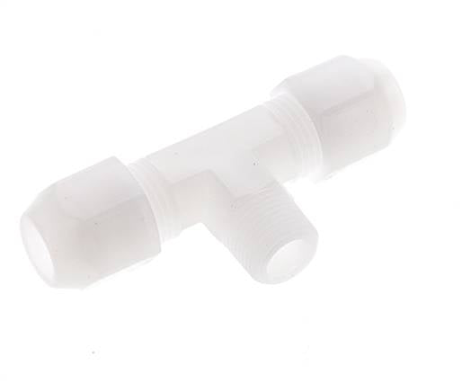 10x12 Mm&R3/8'' Pvdf T-Forme Tee Tuyau Raccord Avec Filetage Mâle 10Bar/145Psi