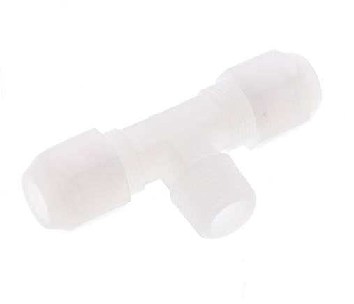8x10 Mm&R3/8'' Pvdf T-Forme Tee Raccord De Tuyau Avec Filetage Mâle 10Bar/145Psi