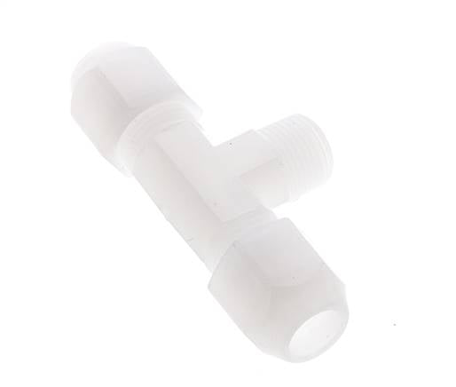 10x12 Mm&R3/8'' Pvdf T-Forme Tee Tuyau Raccord Avec Filetage Mâle 10Bar/145Psi