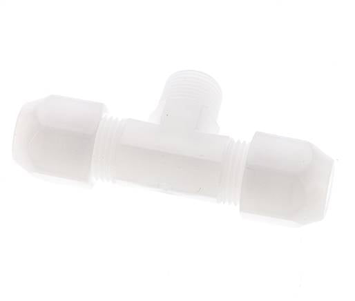 10x12 Mm&R3/8'' Pvdf T-Forme Tee Tuyau Raccord Avec Filetage Mâle 10Bar/145Psi