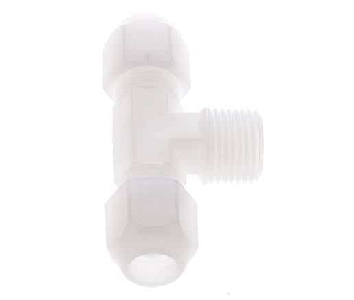 10x12 Mm&R1/2'' Pvdf T-Forme Tee Raccord De Tuyau Avec Filetage Mâle 10Bar/145Psi