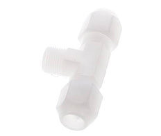 10x12 Mm&R3/8'' Pvdf T-Forme Tee Tuyau Raccord Avec Filetage Mâle 10Bar/145Psi