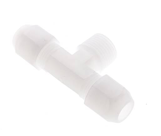 10x12 Mm&R1/2'' Pvdf T-Forme Tee Raccord De Tuyau Avec Filetage Mâle 10Bar/145Psi