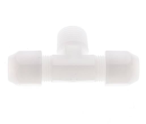 10x12 Mm&R1/2'' Pvdf T-Forme Tee Raccord De Tuyau Avec Filetage Mâle 10Bar/145Psi