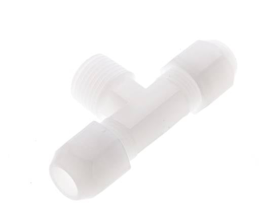 10x12 Mm&R1/2'' Pvdf T-Forme Tee Raccord De Tuyau Avec Filetage Mâle 10Bar/145Psi