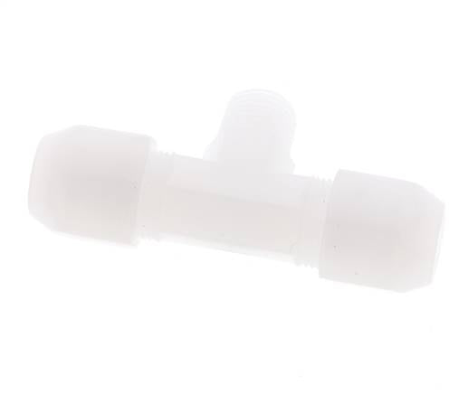 8X10 Mm&R1/4'' Pvdf T-Forme Tee Tuyau Raccord Avec Filetage Mâle 10Bar/145Psi