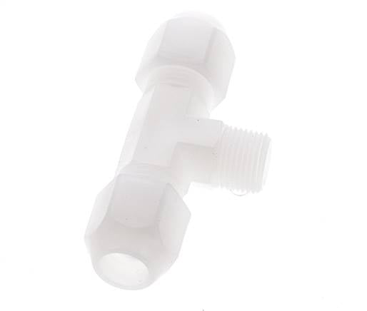 10x12 Mm&R3/8'' Pvdf T-Forme Tee Tuyau Raccord Avec Filetage Mâle 10Bar/145Psi