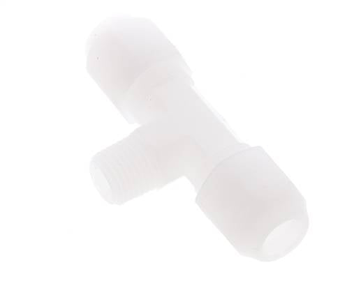 8X10 Mm&R1/4'' Pvdf T-Forme Tee Tuyau Raccord Avec Filetage Mâle 10Bar/145Psi