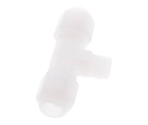 8X10 Mm&R1/4'' Pvdf T-Forme Tee Tuyau Raccord Avec Filetage Mâle 10Bar/145Psi