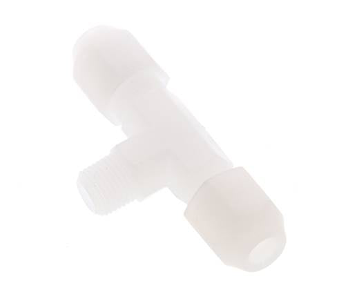 4X6 Mm&R1/8'' Pvdf T-Forme Tee Tuyau Raccord Avec Filetage Mâle 10Bar/145Psi
