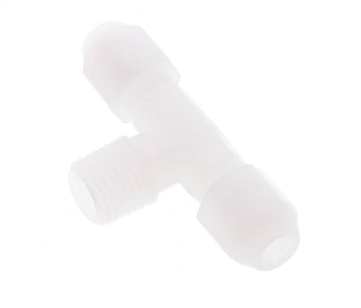 4X6 Mm&R1/4'' Pvdf T-Forme Tee Tuyau Raccord Avec Filetage Mâle 10Bar/145Psi