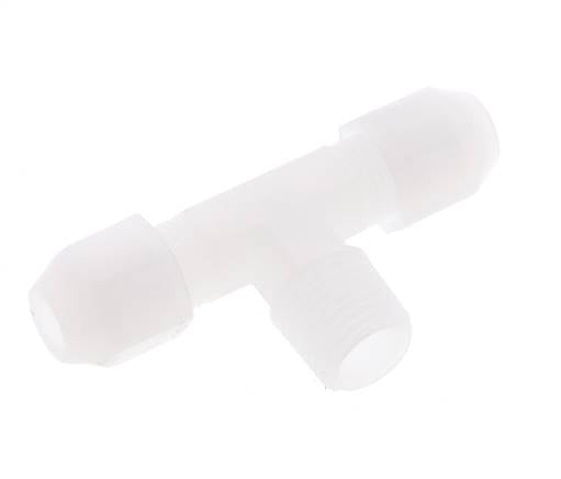 4X6 Mm&R1/4'' Pvdf T-Forme Tee Tuyau Raccord Avec Filetage Mâle 10Bar/145Psi