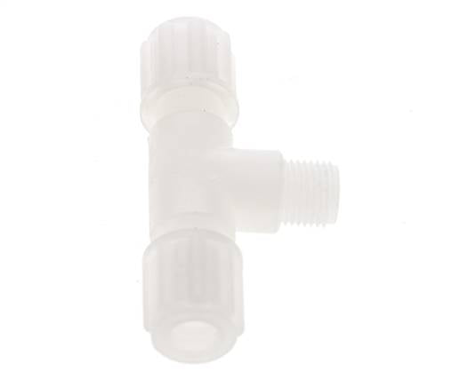 6x4mm & G1/8'' PVDF T-Shape Compression Fitting with Male Threads 10 bar