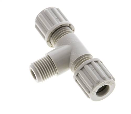 8x6mm & G1/4'' PP T-Form Raccord De Compression Avec Filetage Mâle 10 Bar