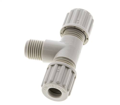 8x6mm & G1/4'' PP T-Form Raccord De Compression Avec Filetage Mâle 10 Bar