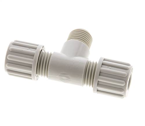 8x6mm & G1/4'' PP T-Form Raccord De Compression Avec Filetage Mâle 10 Bar