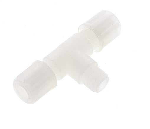 6x4mm & G1/8'' PVDF T-Shape Compression Fitting with Male Threads 10 bar