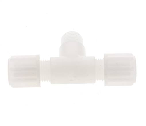 6x4mm & G1/8'' PVDF T-Shape Compression Fitting with Male Threads 10 bar