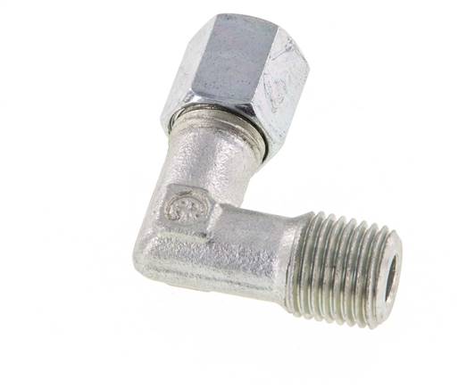 Raccord coudé 90° R 1/4'' mâle x 6L en acier zingué 315 Bar DIN 2353