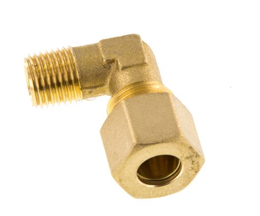 R Raccord à compression coudé 90° en laiton 1/4'' mâle x 10mm 95 Bar DIN EN 1254-2