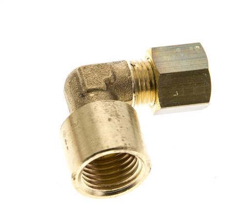 Raccord à compression coudé 90° en laiton G 1/4'' x 6mm 150 Bar DIN EN 1254-2
